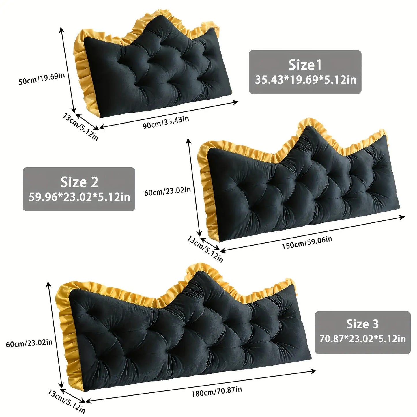 Vintage Style Tufted Backrest Pillow with Ruffle Trim