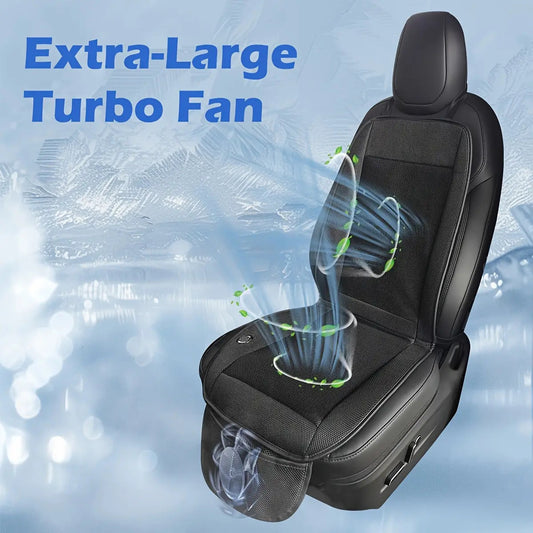 3-Second Rapid Cooling Car Seat Cushion with 360° Turbo Fan