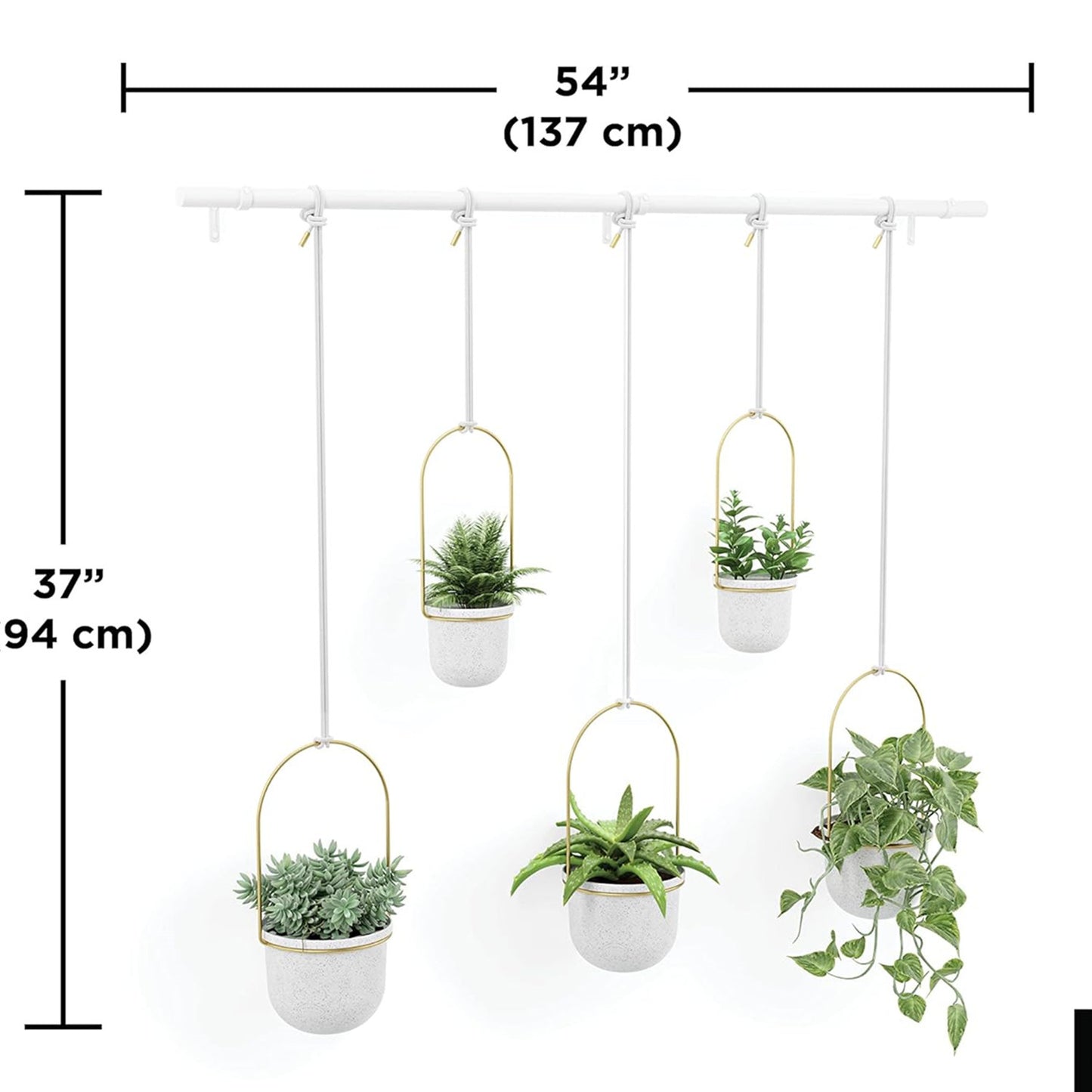 1 Set Expandable & Slide-Out Kitchen Rack with 5 Flower Pots