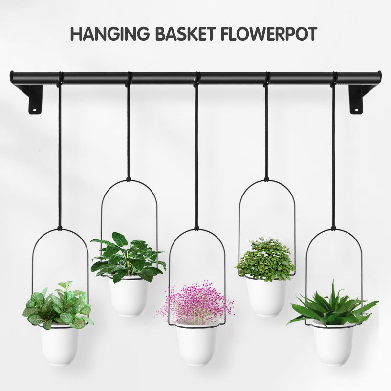 1 Set Expandable & Slide-Out Kitchen Rack with 5 Flower Pots