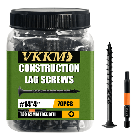 100pcs Black Carbon Steel Wood Screw Kit