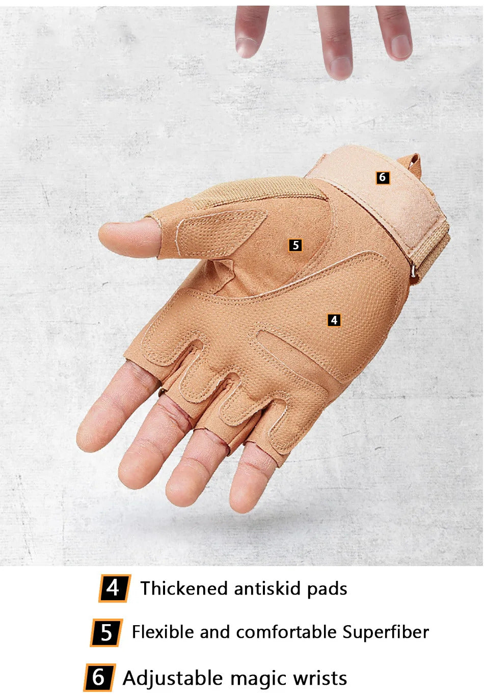 Tactical Hard Knuckle Half finger Gloves