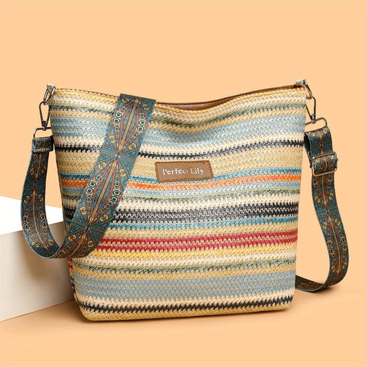 Women's Elegant Woven Crossbody Bag
