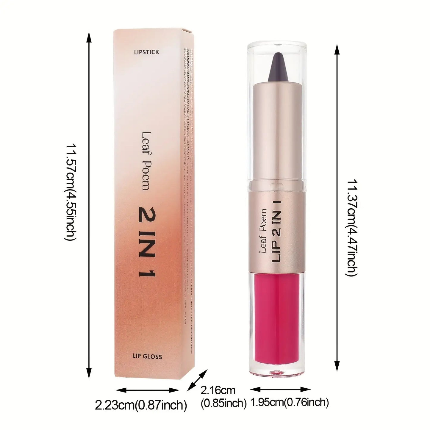 Double-Ended Lip Gloss with Matte Lip Line and Mirror Finish