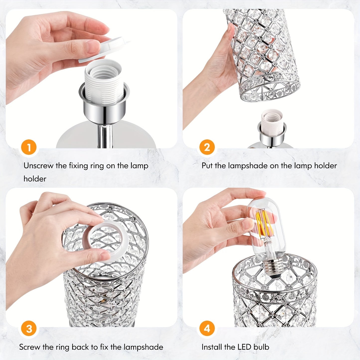 1 Pack Touch Control Crystal Table Lamp