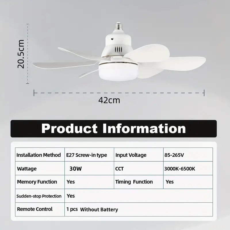 E27 Socket Fan Light