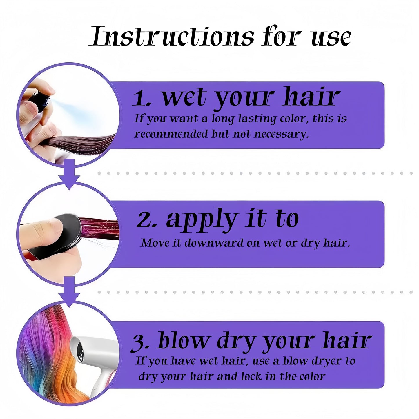 hair coloring powder, disposable fast color