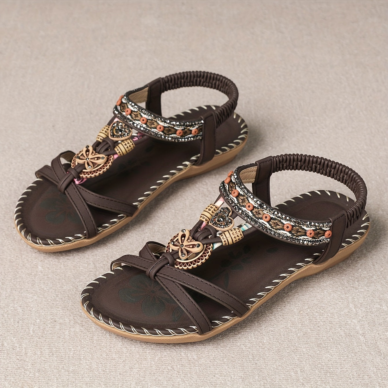 Women'S Rhinestone Butterfly Flat Sandals