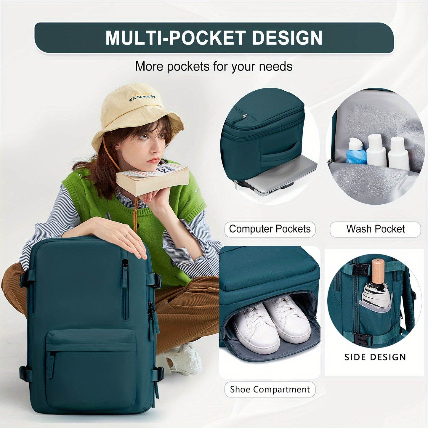 Multi functional large capacity independent compartment leisure backpack