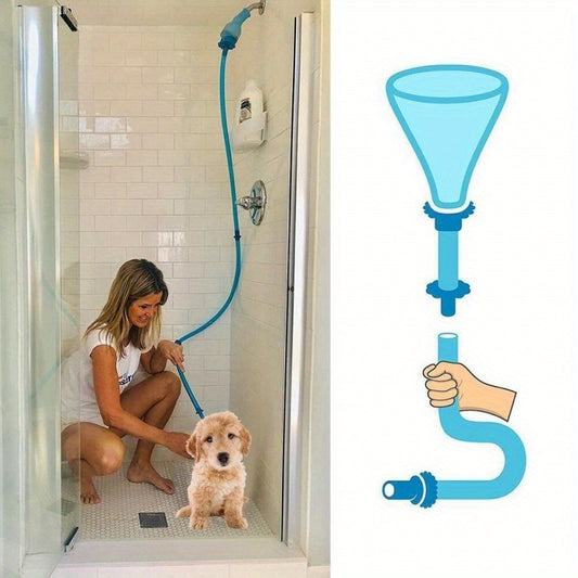 1-Set Gentle & Efficient Dog Bathing Tool：Handheld Silicone Hose Attachment