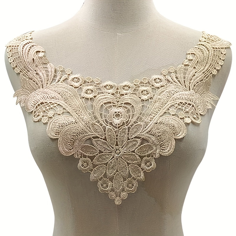 Water-Soluble Embroidered Lace Fake Collar