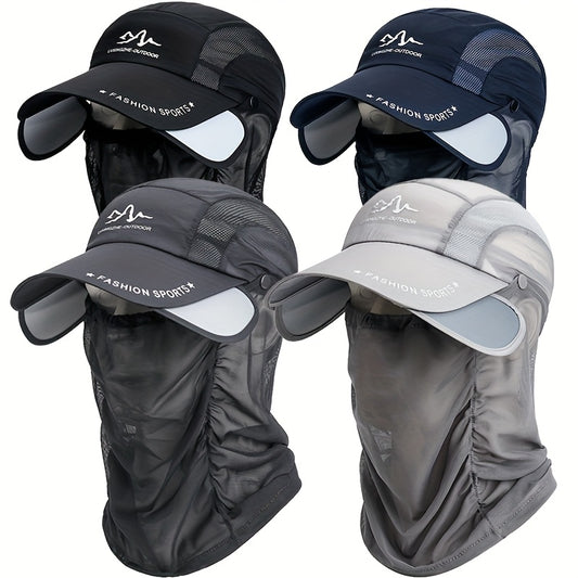 3pcs  Men'S Adjustable Baseball Cap with Removable Neck Guard