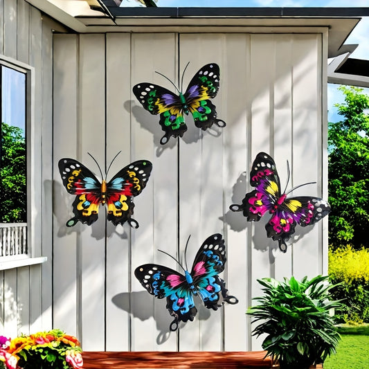 4-Pack Metal Butterfly Wall Art
