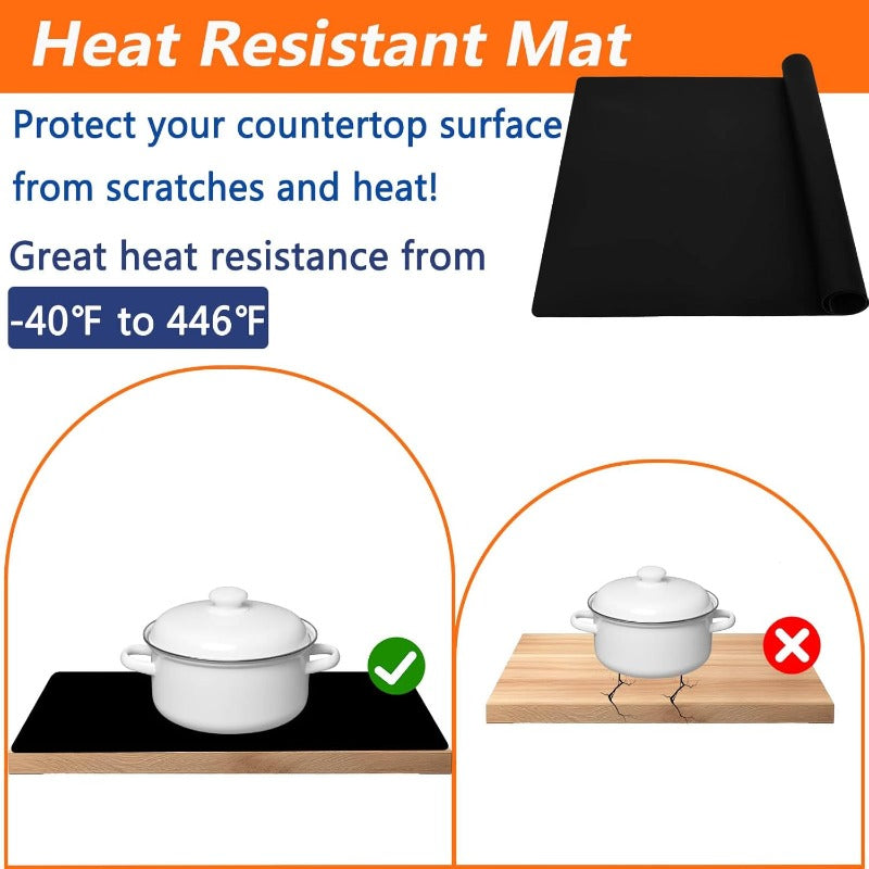 1-Pack Large Heat-Resistant Silicone Kitchen Island Countertop Protector Mat