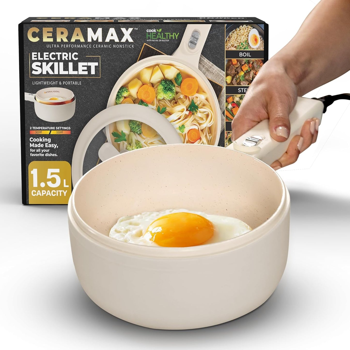 1.5L Ceramic Hot Pot Electric Skillet
