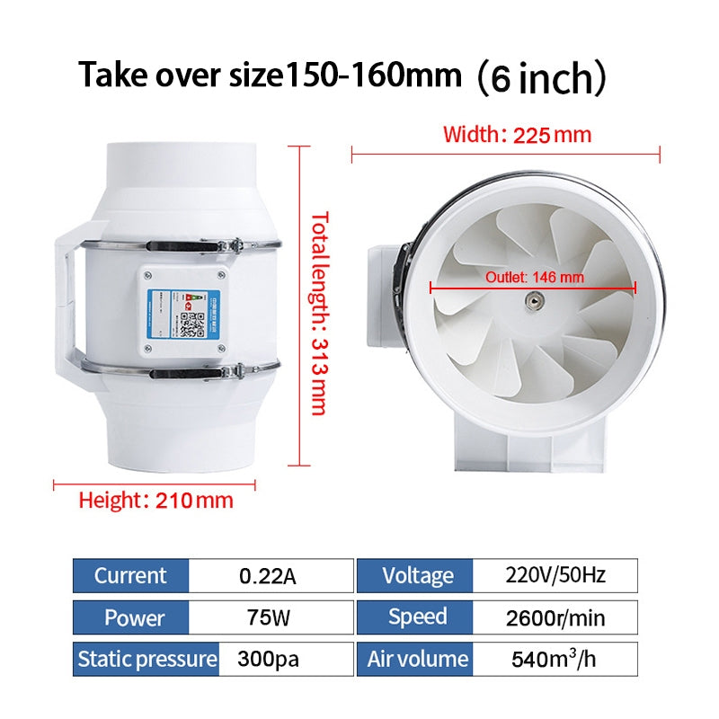 Exhaust Fan,  Silent Duct Fan