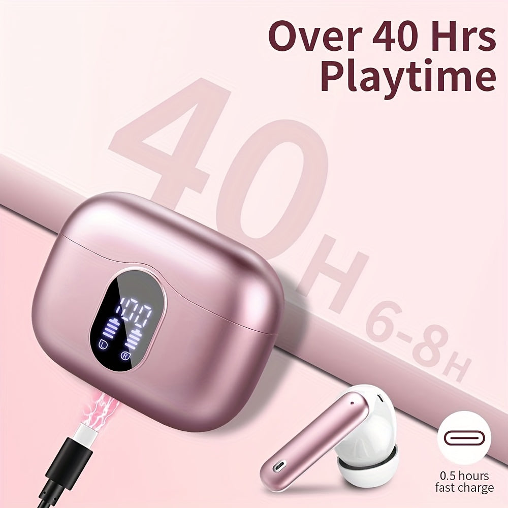 Wireless Earphones,Earphones with Noise Cancelling Microphone And LED Display Screen