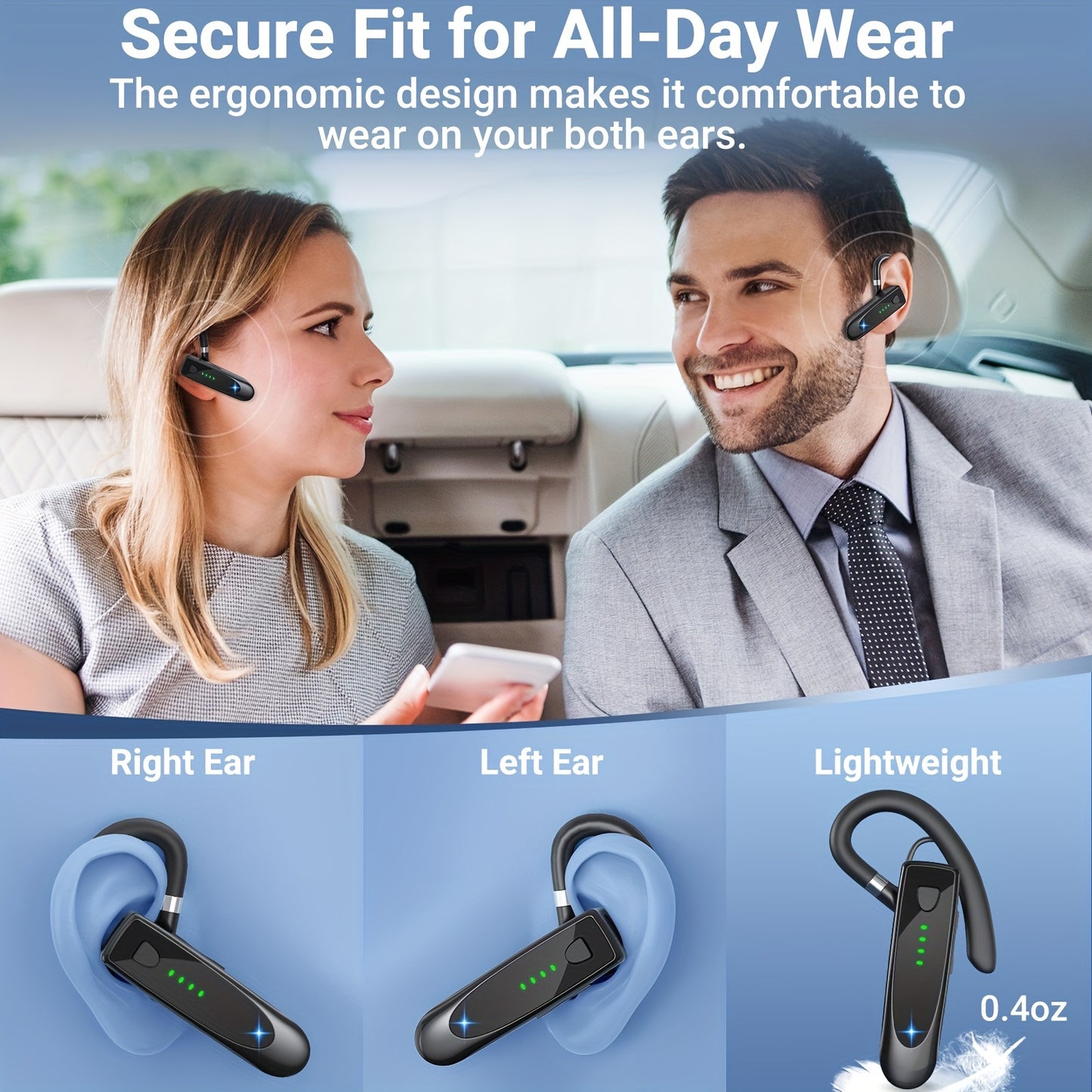 Wireless Handsfree Headset with Microphone