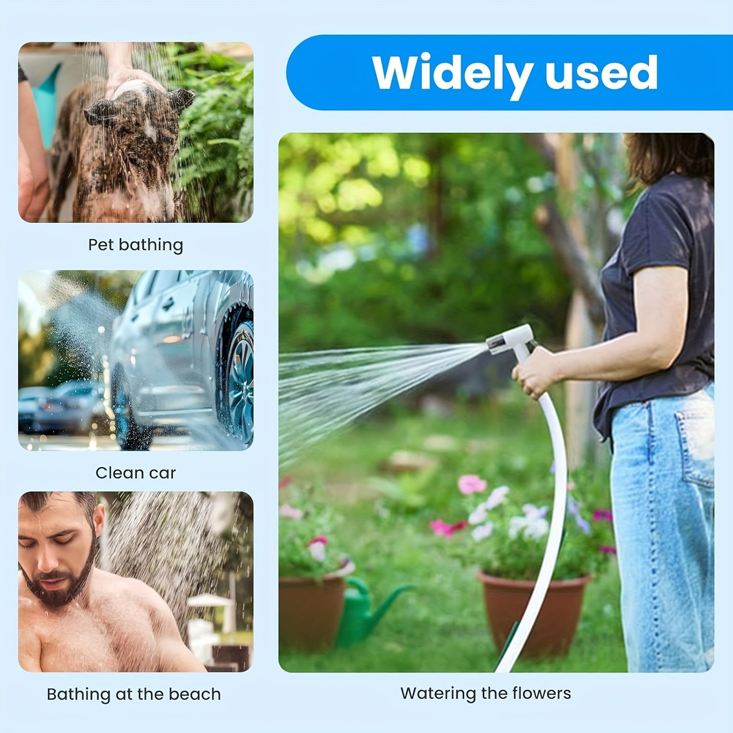 USB Rechargeable, Portable Shower
