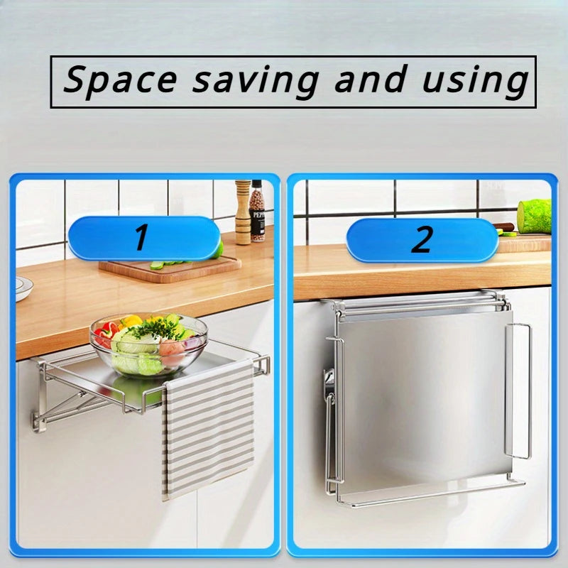 Stainless steel foldable tabletop storage rack