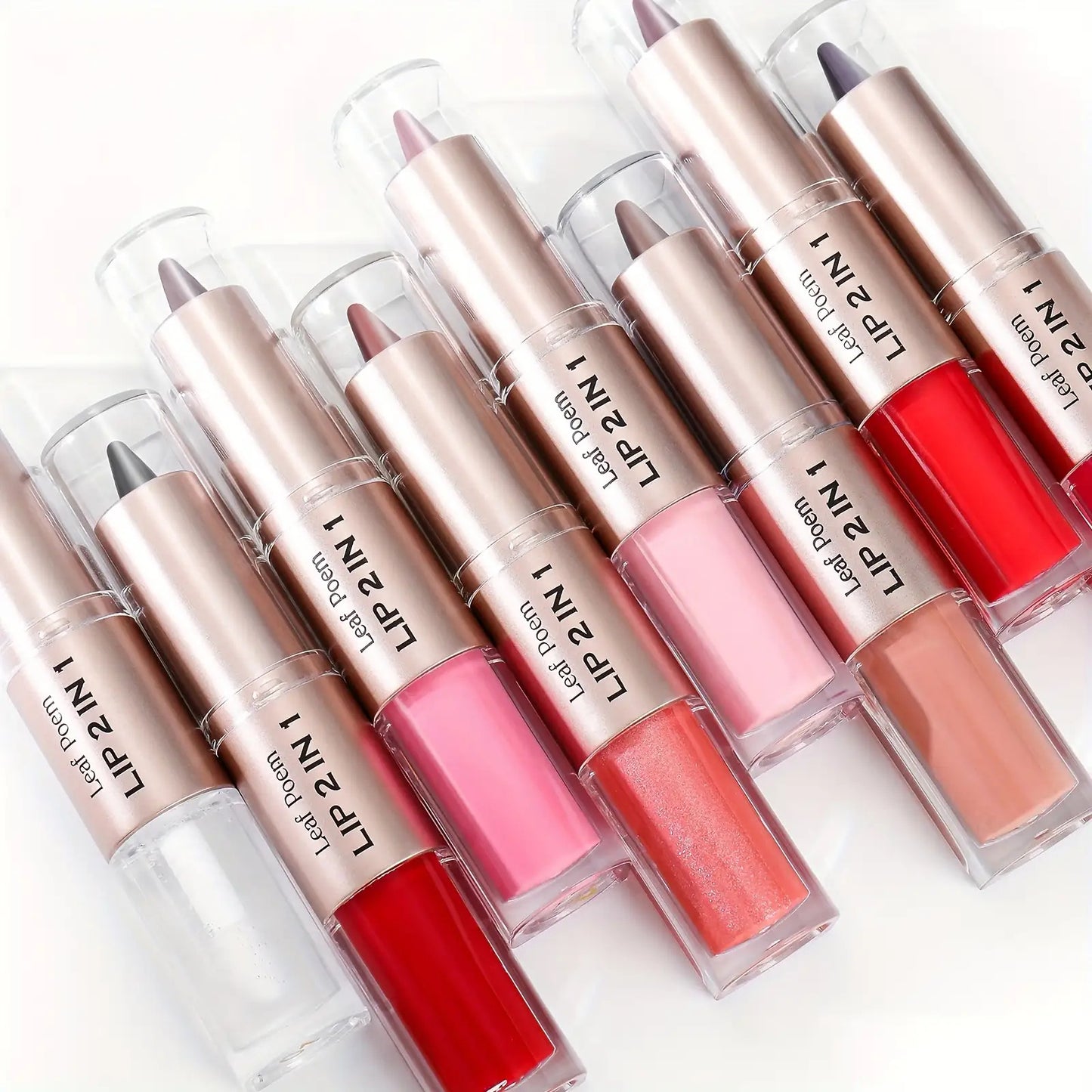 Double-Ended Lip Gloss with Matte Lip Line and Mirror Finish