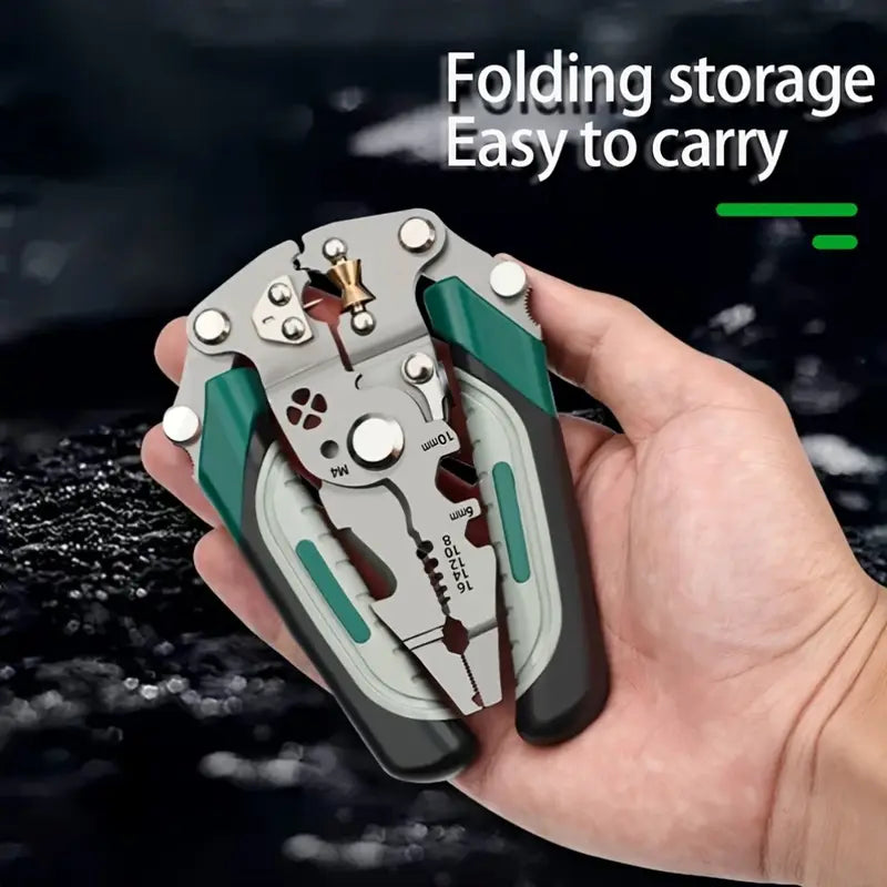 multifunctional folding cable stripper, portable electrician tool, metal material