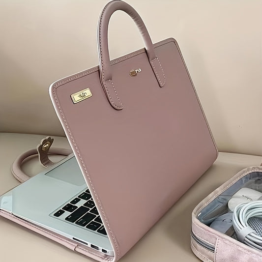 Stylish Pink PVC Laptop Bag