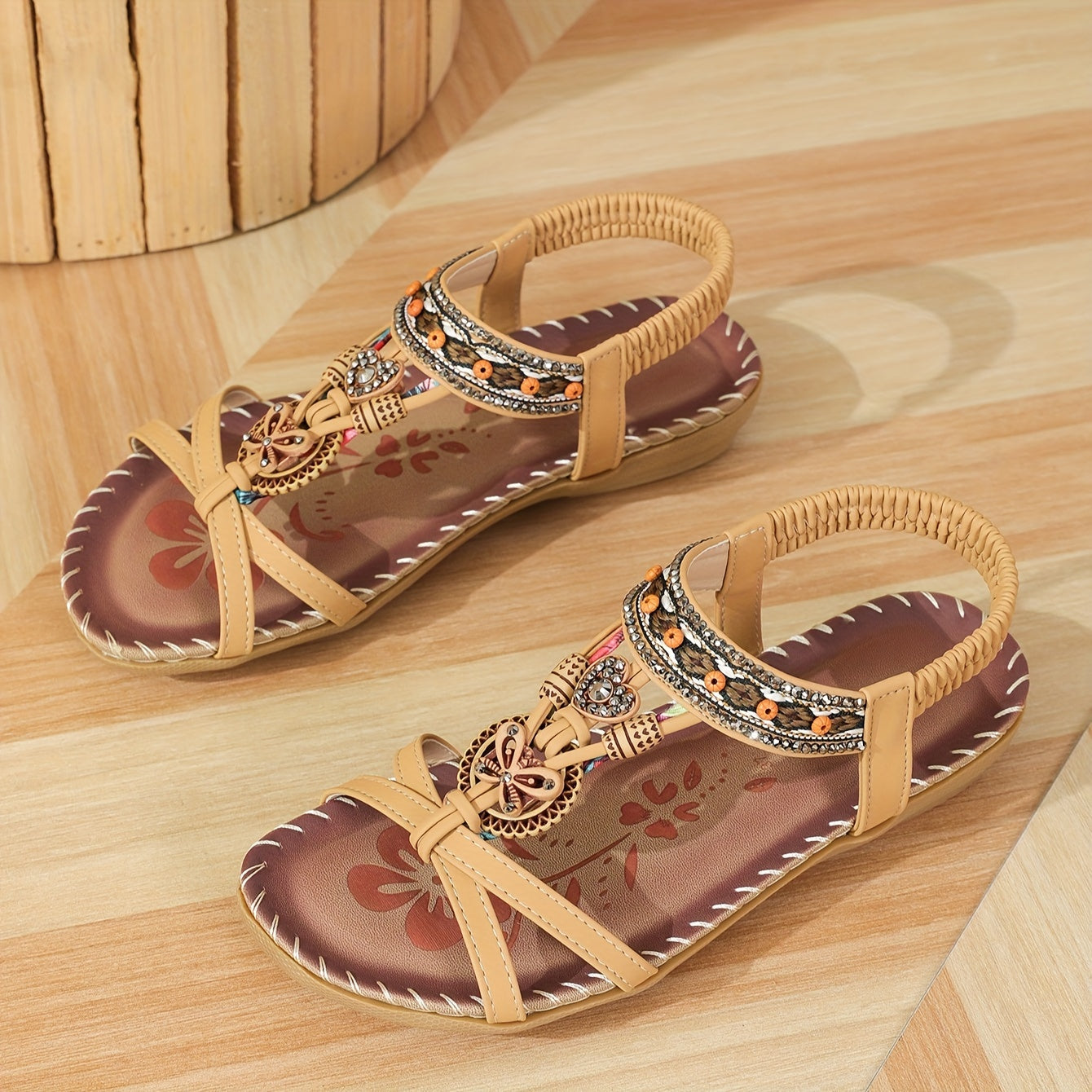 Women'S Rhinestone Butterfly Flat Sandals