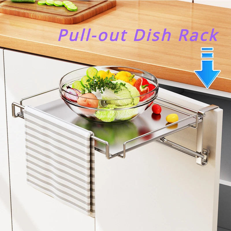 Stainless steel foldable tabletop storage rack