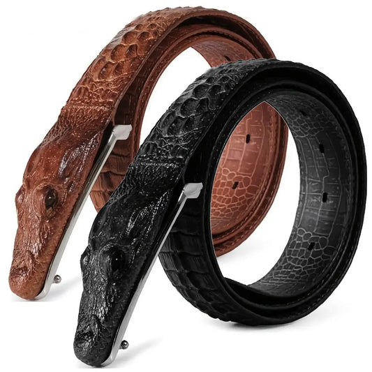 1-Pack Men'S Crocodile Pattern Design Belt