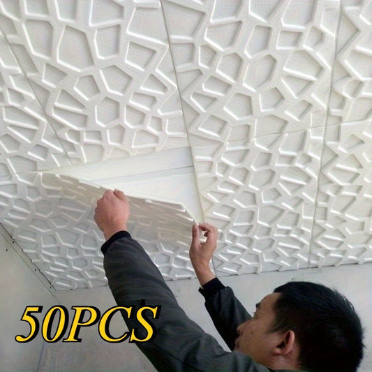 50pcs 3D Grid Stickers