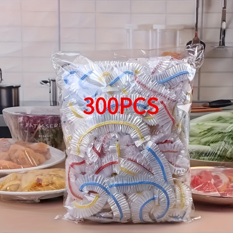 300pcs Plastic Stretchable Food Wrap, Elastic Cling Film