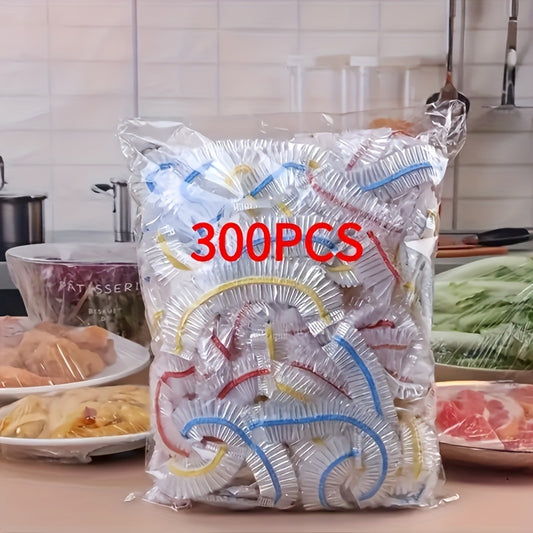 300pcs Plastic Stretchable Food Wrap, Elastic Cling Film
