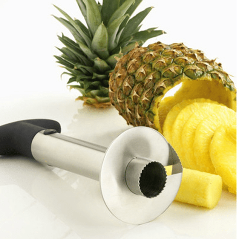 Stainless Steel Kitchen Tools for Slicing, Peeling, And Cutting Pineapples.