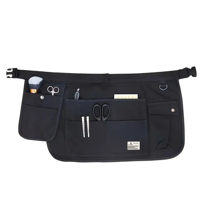 Versatile Half-Length Tool Apron for Barbers with Multiple Pockets