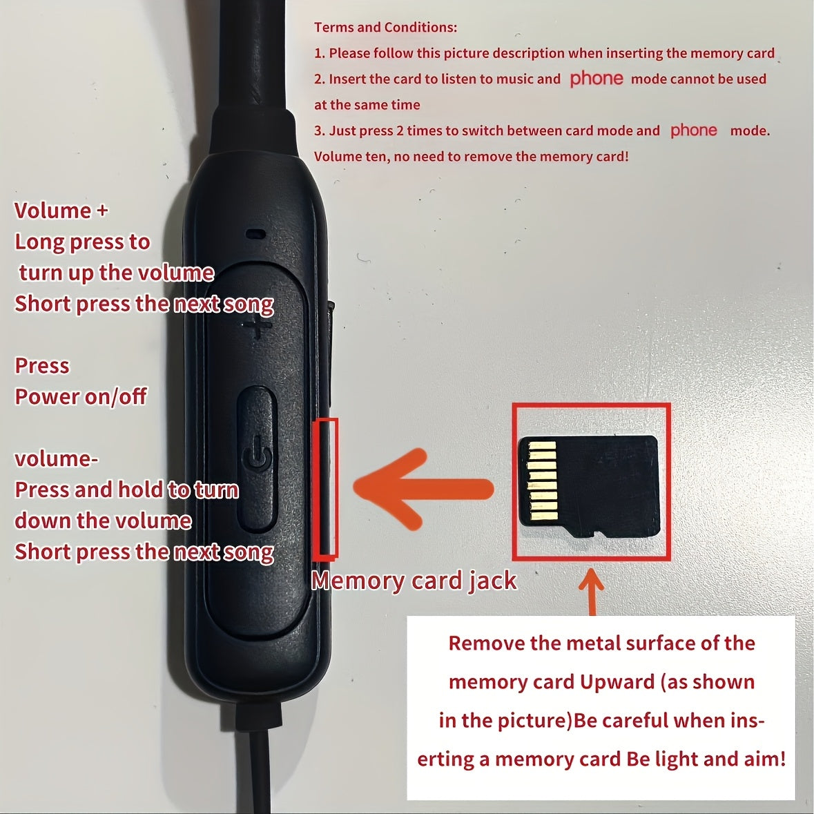 Wireless Neckband Headset Shock Bass Stereo