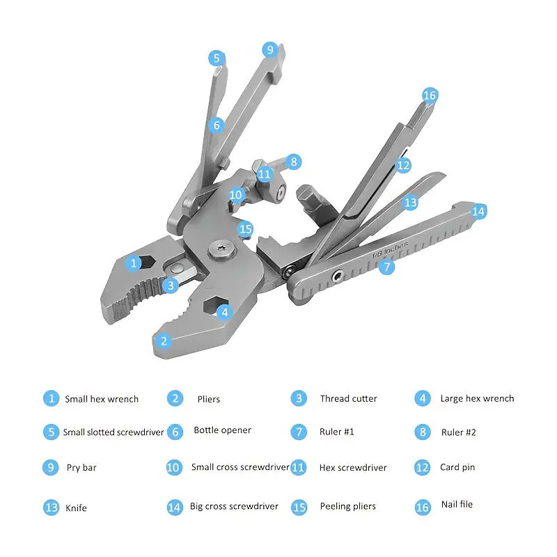 25-in-1 Stainless Steel Multitool Pliers Kit