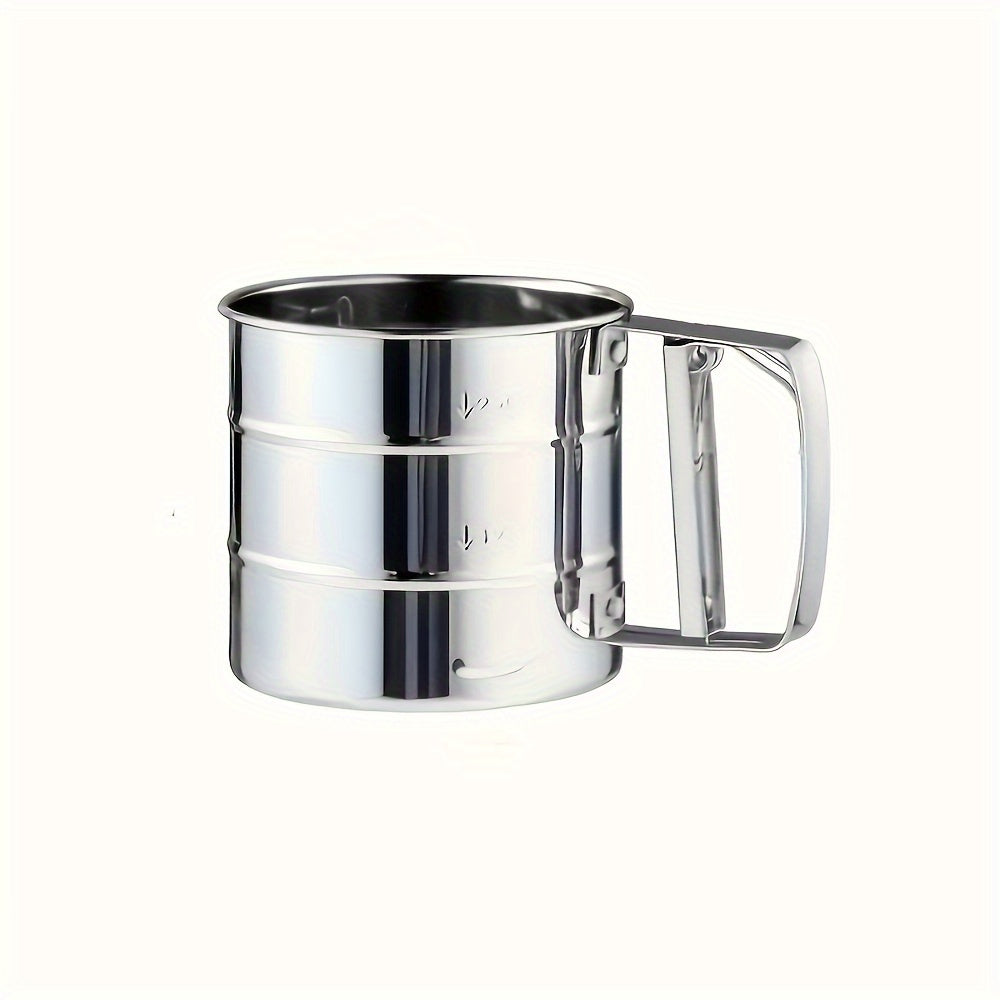 2pcs  Stainless Steel Handheld Semi-Automatic Flour Sifter