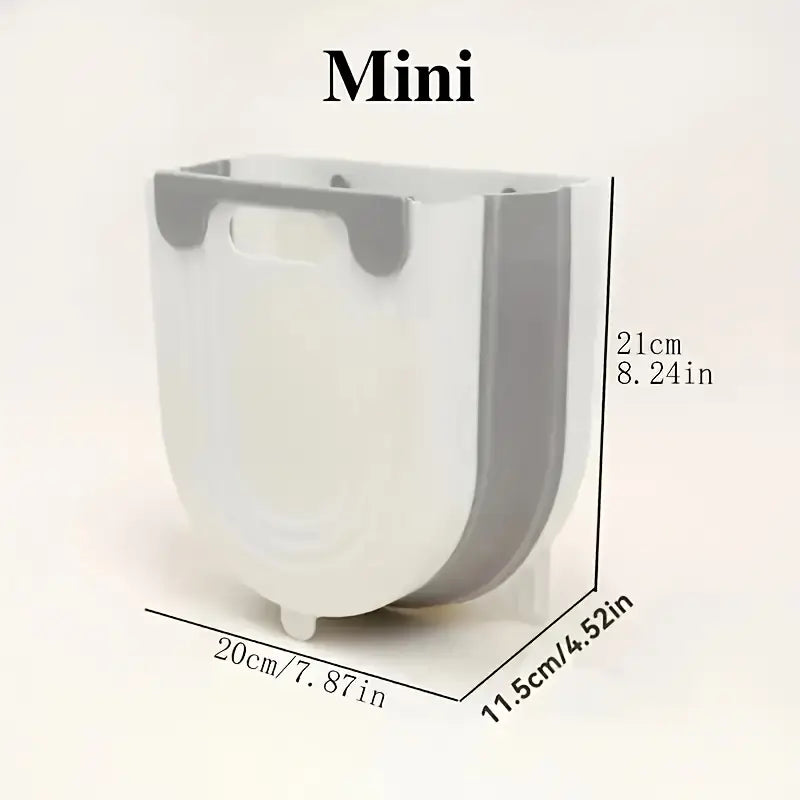 Wall-Mounted Trash Can with Self-Adhesive Hooks
