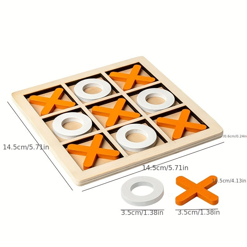 Wooden XO Chessboard，Children's Puzzle