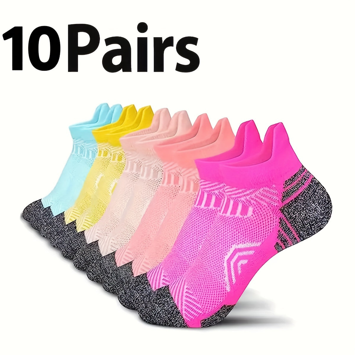10 Pairs Women's Breathable Running Fitness Socks