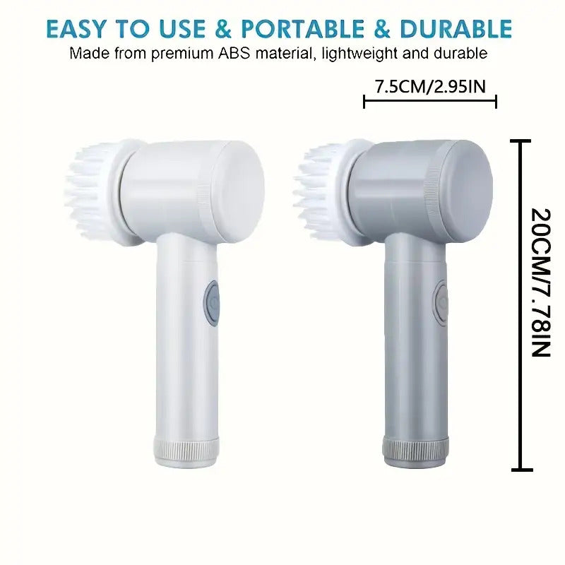 Electric Rotary Brush with 5 Replaceable Brush Heads
