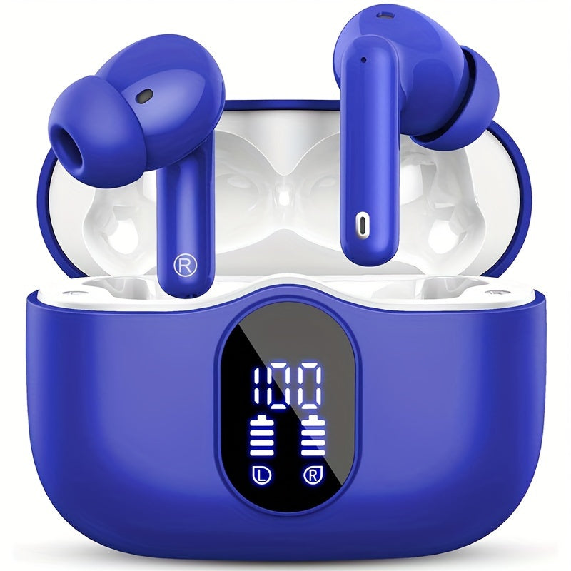 Wireless Earphones,Earphones with Noise Cancelling Microphone And LED Display Screen