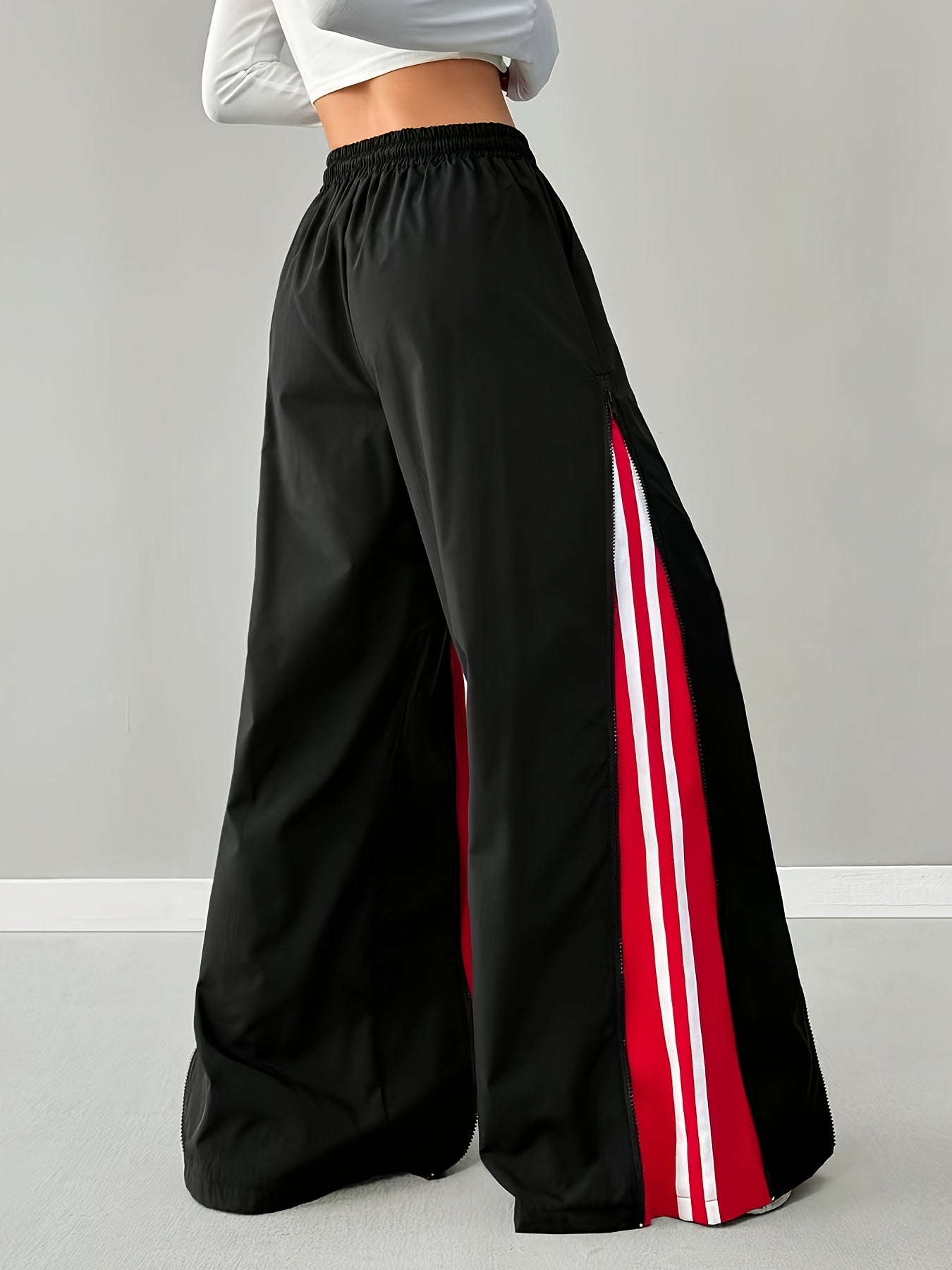 Women'S Casual Cargo Pants with Contrast Color Block Design