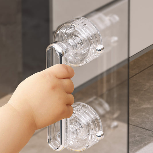 Suction cup glass door handle