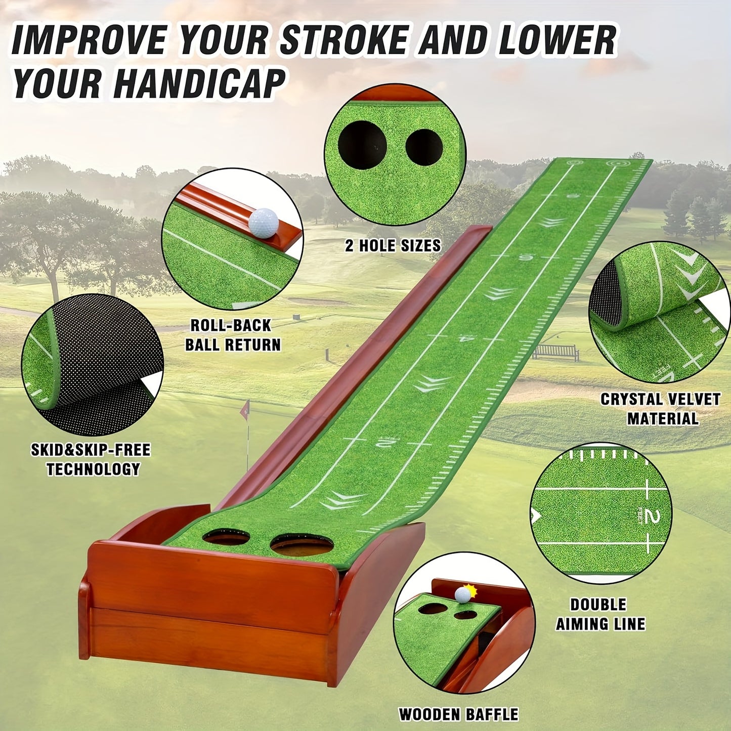 [Golf Putting Mat] 2.5m PGM Golf Putting Mat