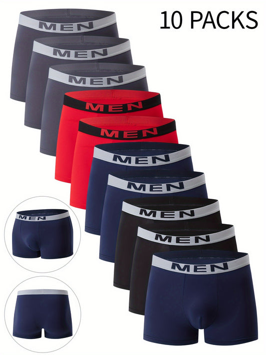 10-Pack Men's Boxer Briefs（No refunds or exchanges after sale）