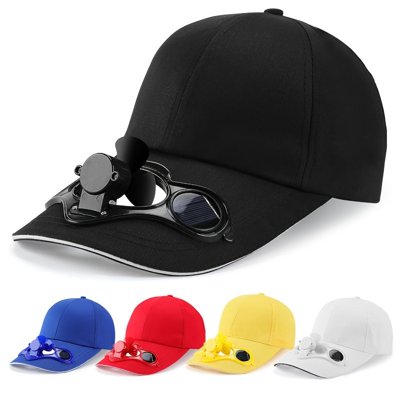Solar-Powered Fan Baseball Cap with Adjustable Strap