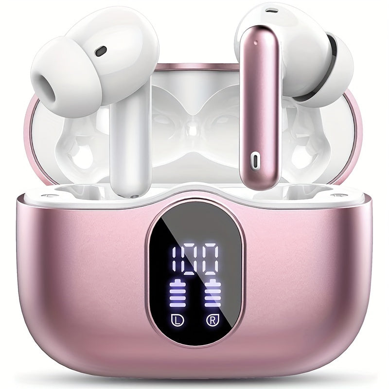 Wireless Earphones,Earphones with Noise Cancelling Microphone And LED Display Screen