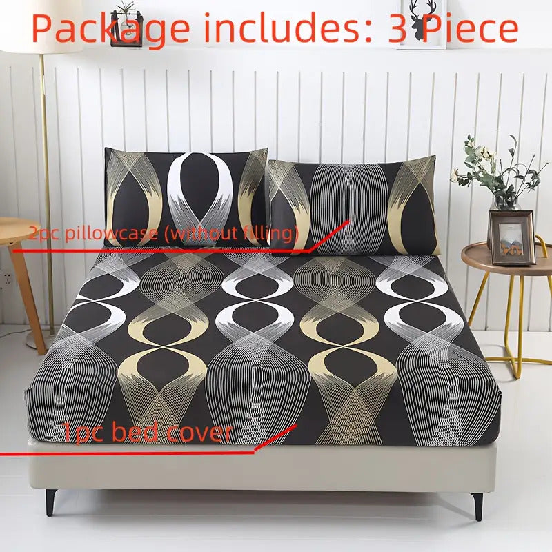 Advanced Comfort Geometric Flower Bed Sheet Bedding Set